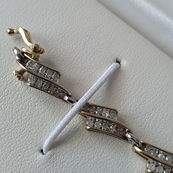 VINTAGE 10K Gold Diamonds Bracelet Tennis Bracelet Stamped JAFA - Picture 13 of 13